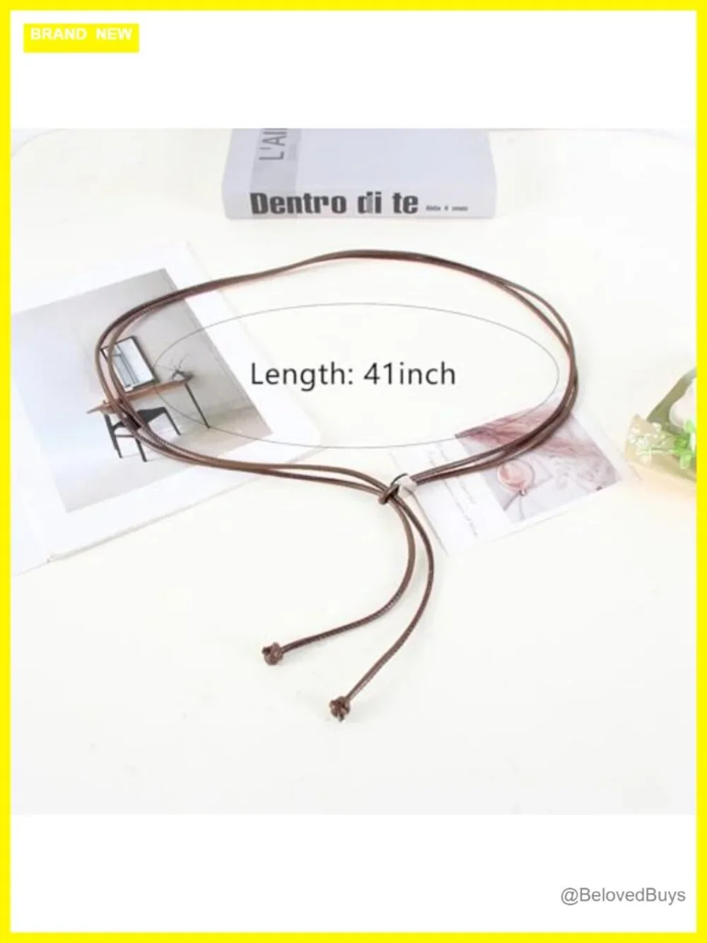 Faux Leather Rope Tie Belt for Women Thin Adjustable Renaissance Waist Belt